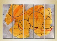 Картина Rainbow Polyptych Abstraction yellow violet 09 (2231650)
