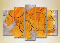 Pictură Rainbow Polyptych Abstraction yellow violet 11 (2231646)
