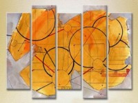 Картина Rainbow Polyptych Abstraction yellow violet 14 (2231648)