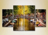 Pictură Rainbow Polyptych Amsterdam Canal Holland 03 (2718115)