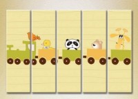 Pictură Rainbow Polyptych Animals on the train 01 (2231776)