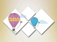 Pictură Rainbow Polyptych Balloons (2230515)