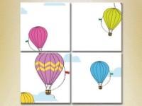 Pictură Rainbow Polyptych Balloons 02 (2230546)