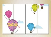 Pictură Rainbow Polyptych Balloons 03 (2230518)
