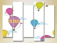 Pictură Rainbow Polyptych Balloons 10 (2231757)
