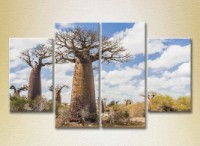 Картина Rainbow Polyptych Baobabs in the Savannah 01 (2223688)