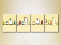 Pictură Rainbow Polyptych Birds on Wires 01 (2230597)