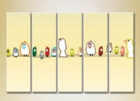 Pictură Rainbow Polyptych Birds on Wires 04 (2231788)