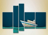 Pictură Rainbow Polyptych Boat on the Waves 02 (2231777)