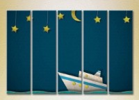 Pictură Rainbow Polyptych Boat on the Waves 03 (2231778)