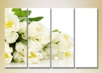 Pictură Rainbow Polyptych Bouquet of white tulips 01 (2932269)