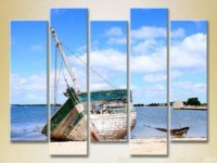 Pictură Rainbow Polyptych Broken longboat 04 (2224798)