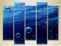 Pictură Rainbow Polyptych Bubbles in the Sea 05 (2224782)