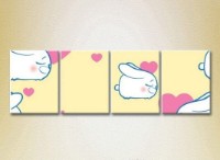 Pictură Rainbow Polyptych Bunnies and Hearts 02 (2230553)