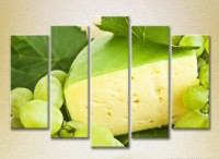 Pictură Rainbow Polyptych Cheese and White Grapes (2224607)