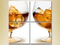 Pictură Rainbow Polyptych Cognac with ice (2220252)