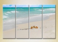 Pictură Rainbow Polyptych Crab in the sand 02 (2223396)