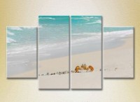 Pictură Rainbow Polyptych Crab on the Sand 01 (2223395)