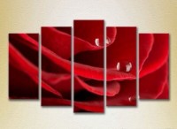 Pictură Rainbow Polyptych Drops on a red rose 01 (2932816)