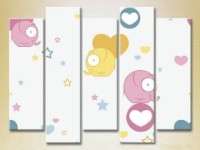 Pictură Rainbow Polyptych Elephants and Hearts 01 (2231808)