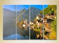 Pictură Rainbow Polyptych European landscape (2718124)