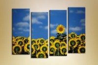 Pictură Rainbow Polyptych Field of sunflowers (1150544)