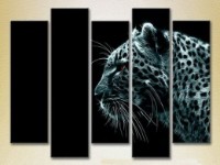 Pictură Rainbow Polyptych Fire Leopard 04 (2224637)