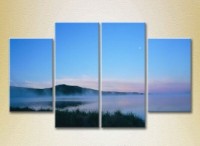 Pictură Rainbow Polyptych Fog over the lake 02 (2223691)