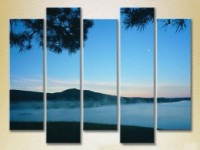 Pictură Rainbow Polyptych Fog over the night lake 01 (2224824)
