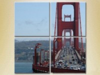 Картина Rainbow Polyptych Golden Gate Bridge Traffic (2718155)