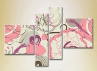 Pictură Rainbow Polyptych Gray Pink Chaos 02 (2230598)