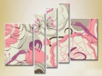 Pictură Rainbow Polyptych Gray Pink Chaos 03 (2231787)