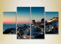 Pictură Rainbow Polyptych Greece Morning in Santorini 03 (2718122)