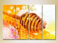 Pictură Rainbow Polyptych Honey in honeycombs 01 (2220266)
