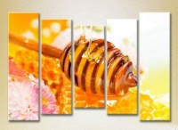 Pictură Rainbow Polyptych Honey in honeycombs 04 (2224596)
