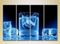 Pictură Rainbow Polyptych Ice cubes in a glass 01 (2220264)