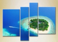 Pictură Rainbow Polyptych Island Maldives (2223412)