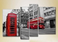 Pictură Rainbow Polyptych London Doubledecker 02 (2718142)