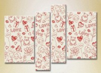 Pictură Rainbow Polyptych Love 04 (2230258)