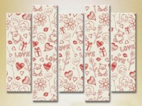 Pictură Rainbow Polyptych Love 12 (2231627)