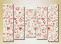 Pictură Rainbow Polyptych Love 13 (2231626) imaginea #1 — magazin online Desire.md