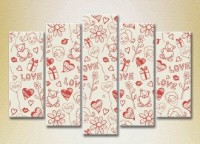 Pictură Rainbow Polyptych Love 14 (2231743)