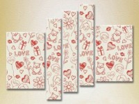 Pictură Rainbow Polyptych Love 15 (2231722) imaginea #1 — magazin online Desire.md