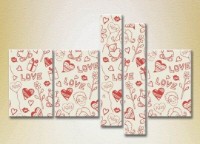 Pictură Rainbow Polyptych Love 16 (2231633)