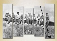 Pictură Rainbow Polyptych Lunch on a skyscraper 02 (2224529)