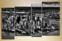 Pictură Rainbow Polyptych Manhattan black and white (1430791)