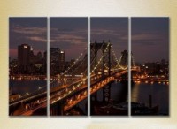 Pictură Rainbow Polyptych Manhattan Bridge 06 (2718150)