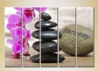Pictură Rainbow Polyptych Massage stones and orchid 02 (2932839)