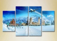 Pictură Rainbow Polyptych Monuments of world architecture on a winter background 03 (2718176)