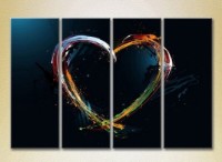 Pictură Rainbow Polyptych Multicolored Heart 03 (2230371)